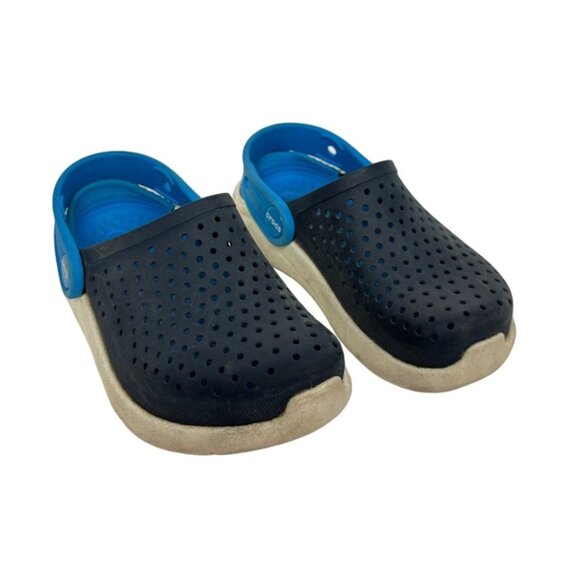 Crocs Toddler Blue 10 C 10C Perforated Slip-On Clogs Shoes Strap - Picture 1 of 11